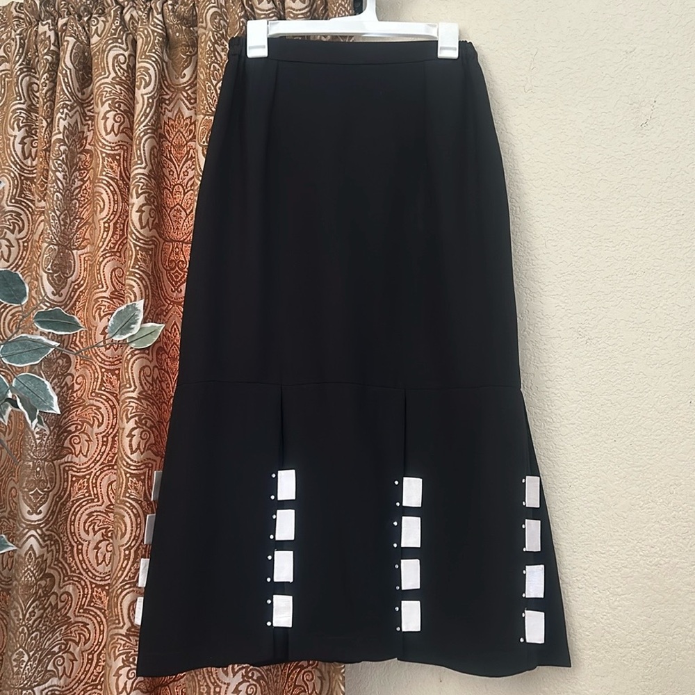 Vintage Sundays By Nubiano High Waisted 80’s A-Line Midi Pleated Skirt Sz 6